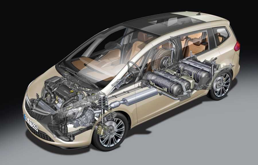 Opel Zafira Tourer 2012 cutaway A4 Photo Print