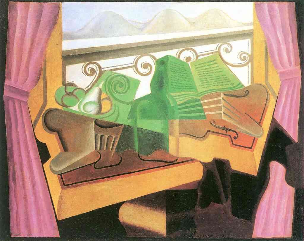 Open Windows With Hills Juan Gris Abstract Art A4 Photo Print
