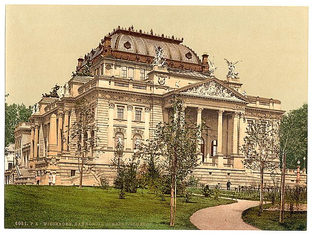 Opera house Wiesbaden Hesse Nassau Vintage A4 Photo Print