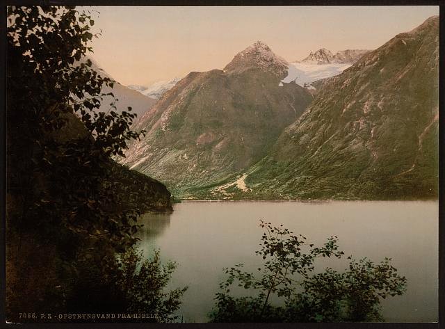 Opstryn Lake from Hjelle Stryn Vintage A4 Photo Print