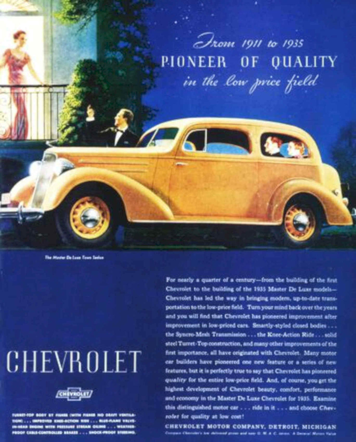 Orange Chevrolet Sedan Vintage Retro Advert Poster A4 Photo Print