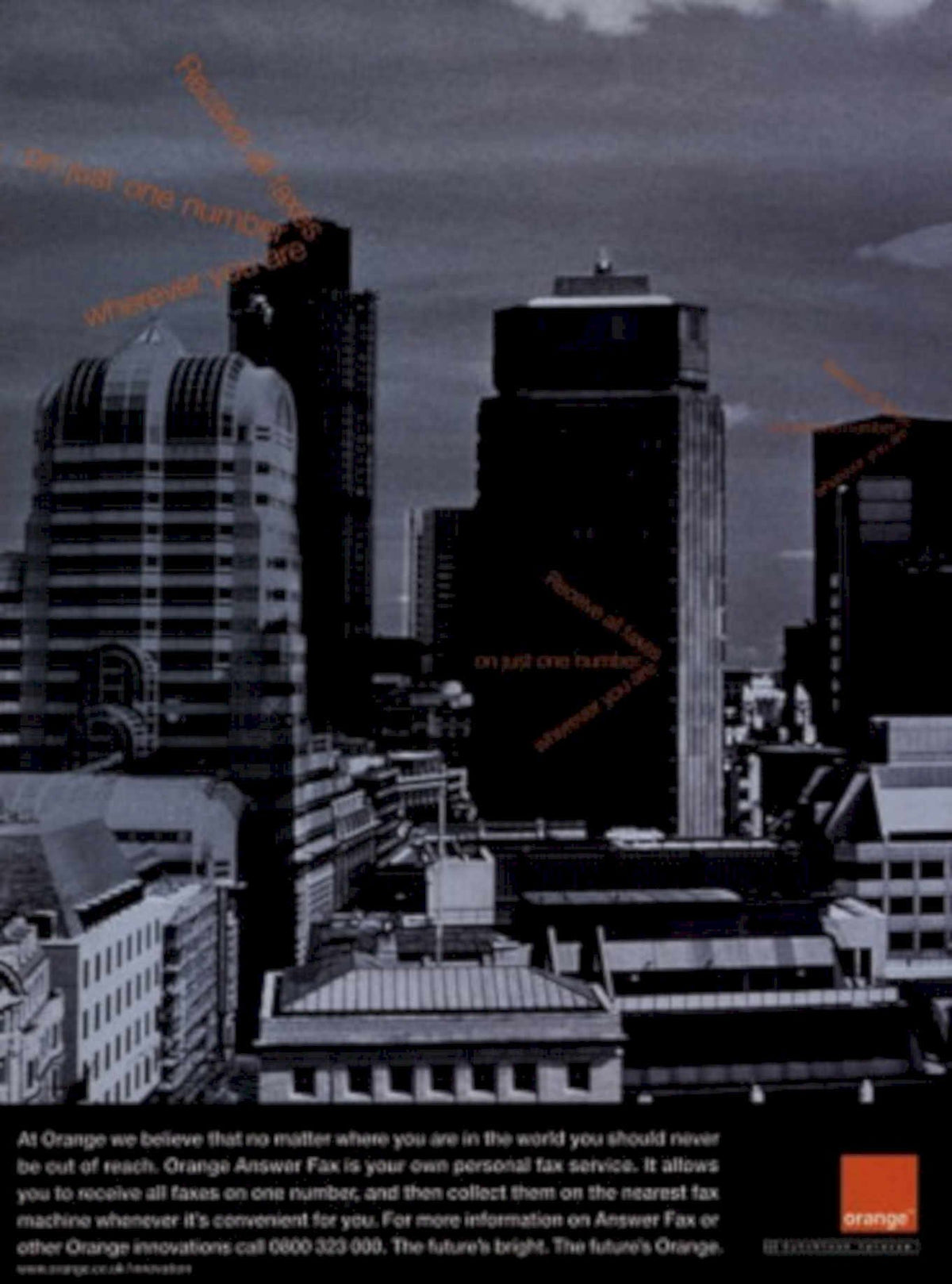 Orange City Answer 1990s Vintage Retro Advert