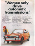 Orange Civic 1970s Vintage Retro Advert Poster A4 Photo Print