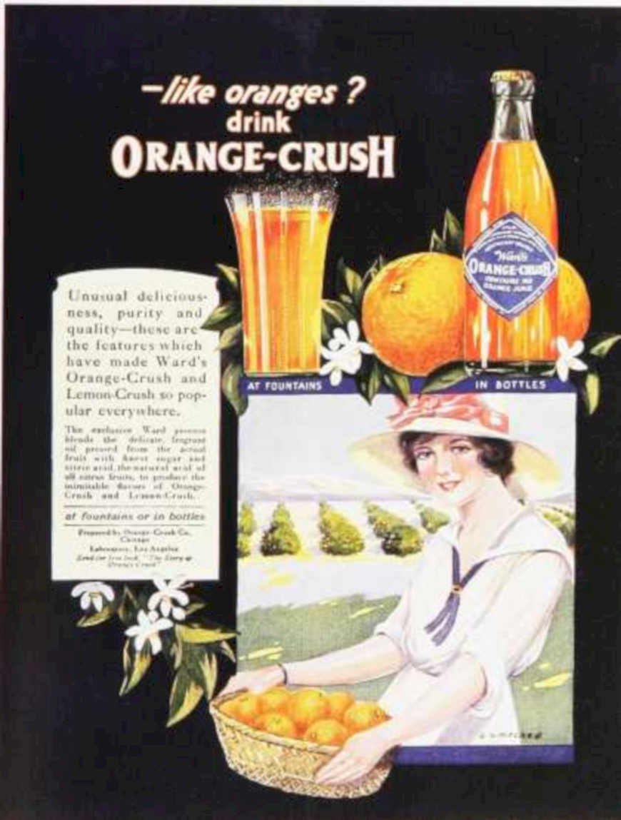 Orange Crush Drink Vintage Retro Advert Ads A4 Photo Print