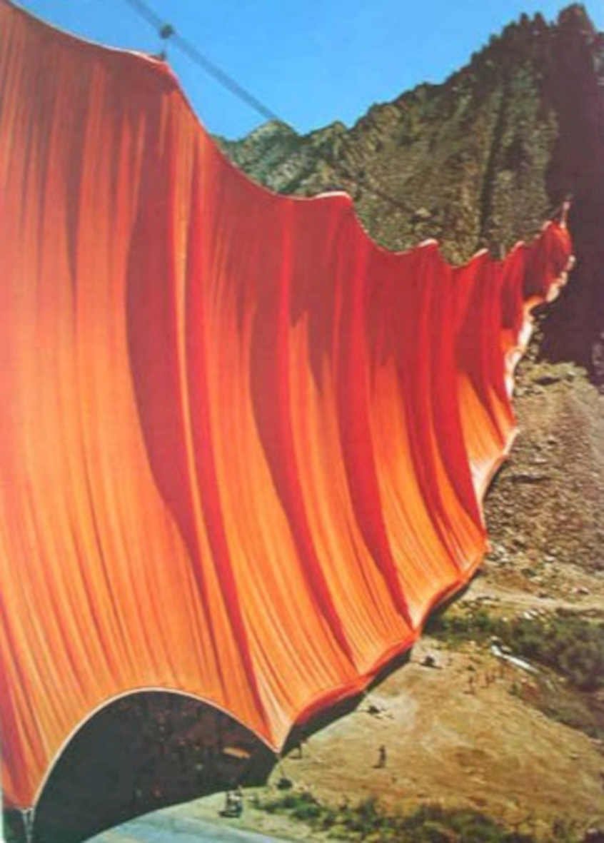Orange Fabric Waves Vintage Retro Advert Ads A4 Photo Print