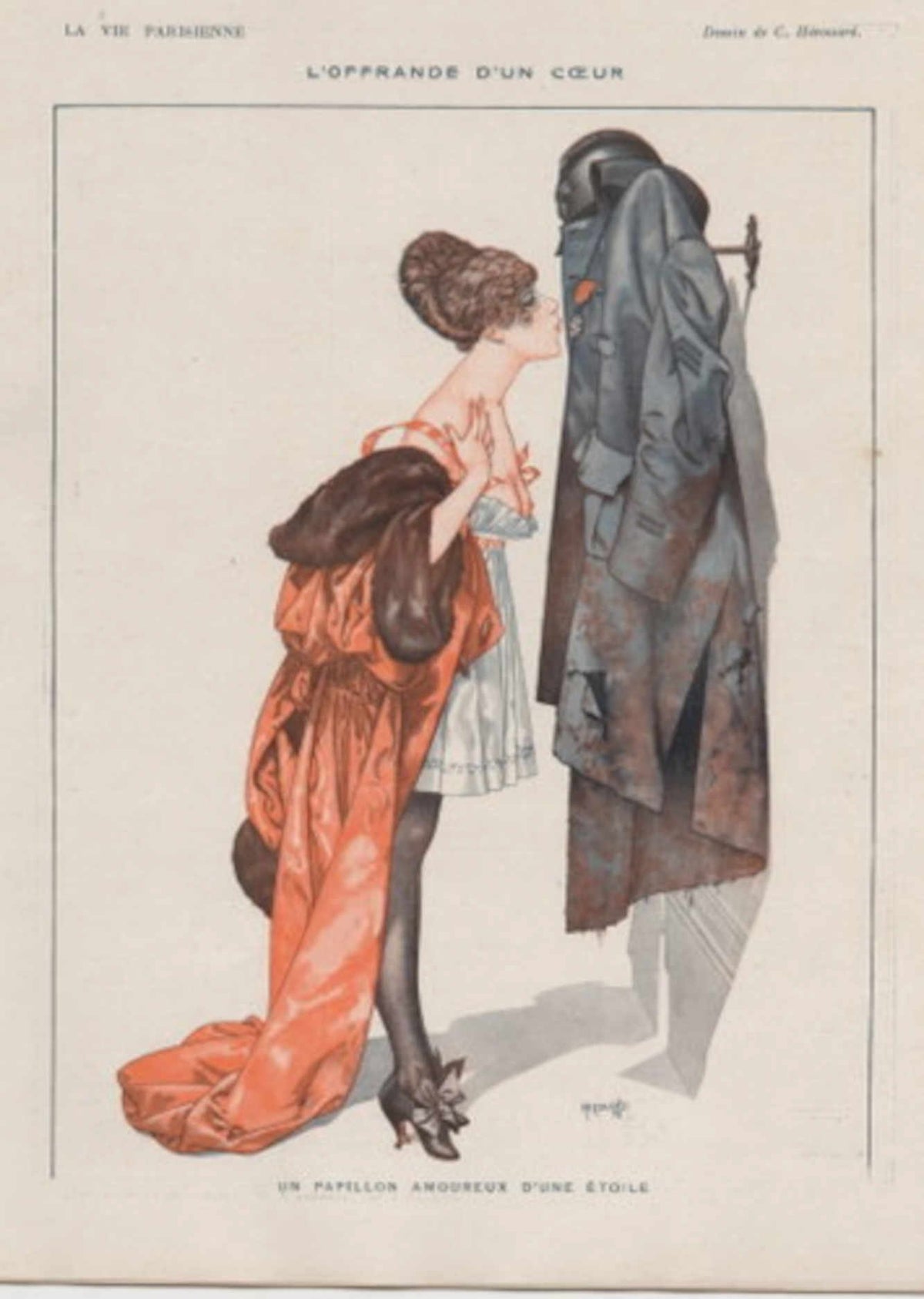 Orange Gown Mourning La Vie Parisienne Vintage Retro Advert