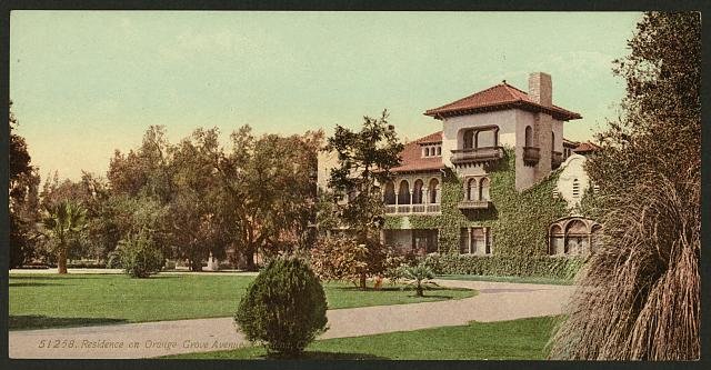 Orange Grove Avenue Pasadena California Vintage A4 Photo Print