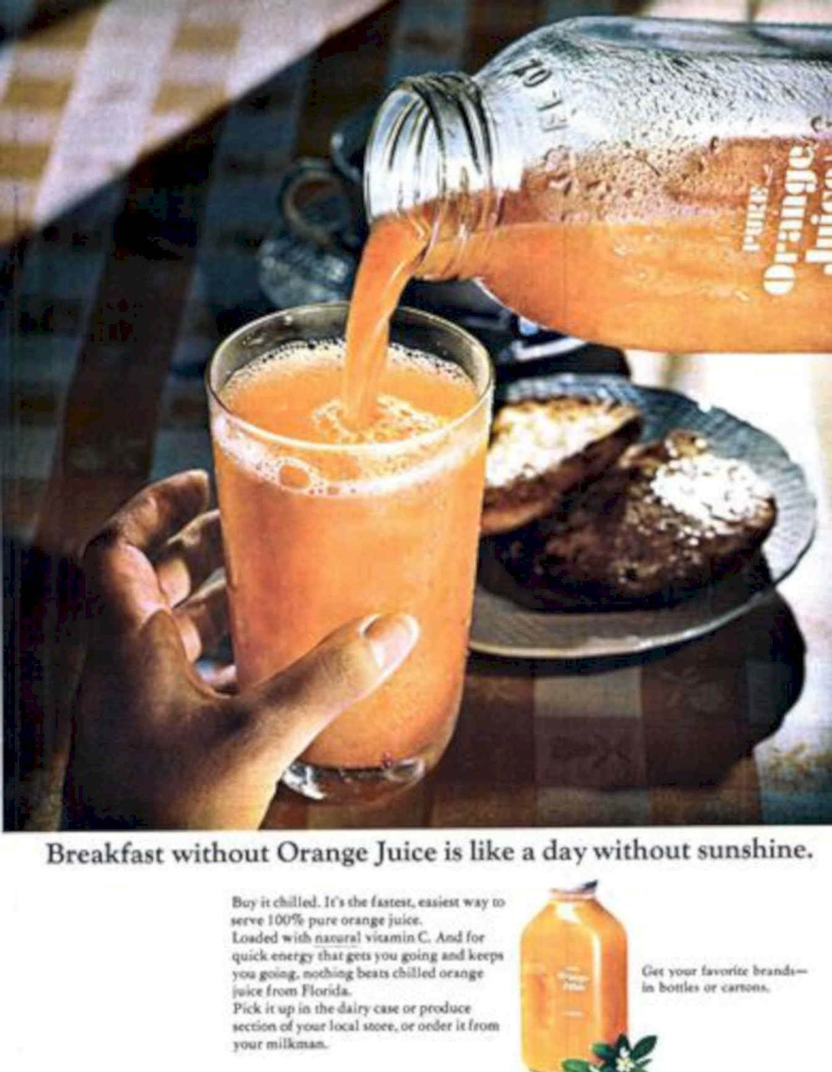 Orange Juice Breakfast Vintage Retro Advert Poster A4 Photo Print