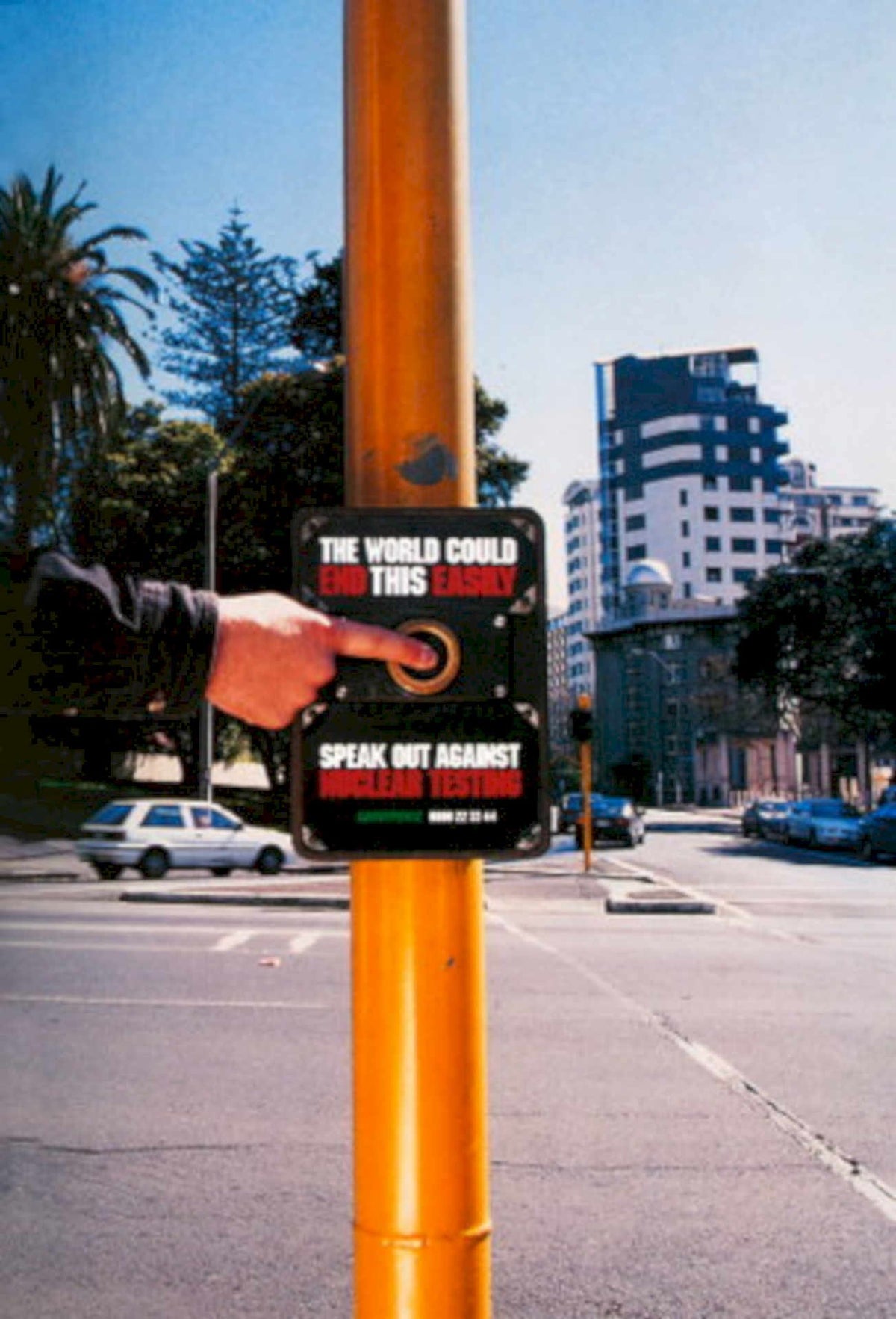 Orange Push Button 1990s Vintage Retro Advert