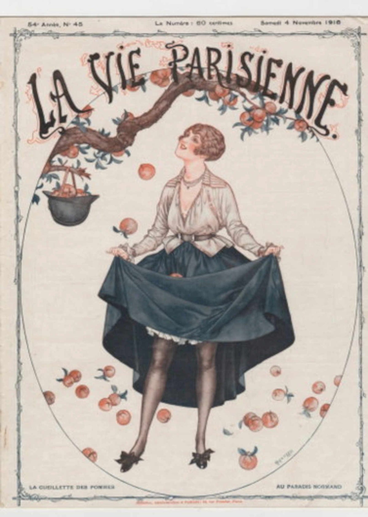 Orange Woman Parisienne 1 La Vie Parisienne Vintage Retro Advert