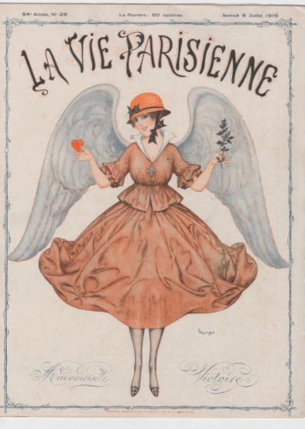 Orange Woman Parisienne 2 La Vie Parisienne Vintage Retro Advert