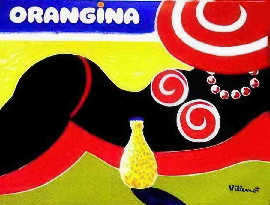 OranginaPlage Vintage Advert A4 Photo Print