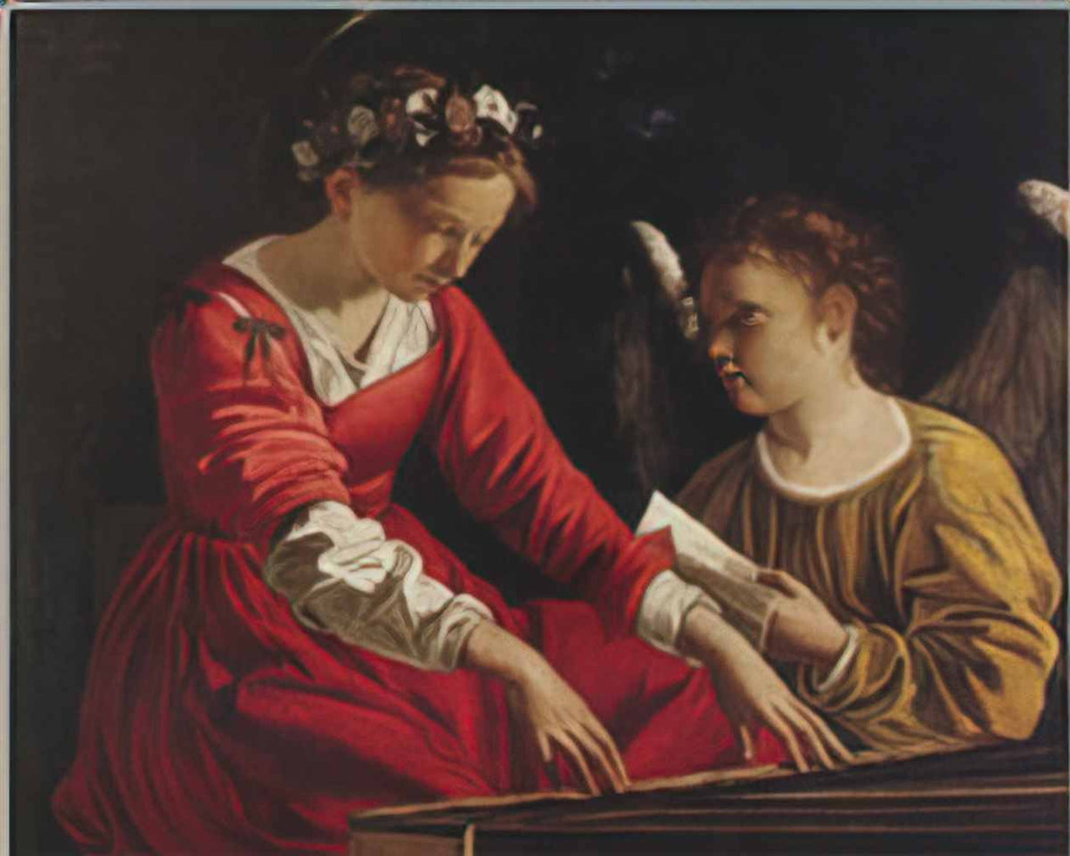 Orazio Gentileschi saint cecilia playing the spinnet Art A4 Photo Print