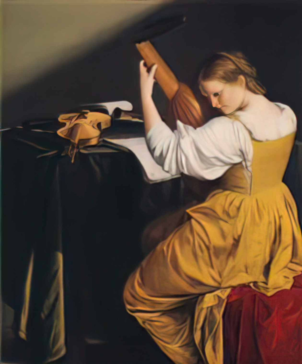 Orazio Gentileschi the lute player 1615 Art A4 Photo Print