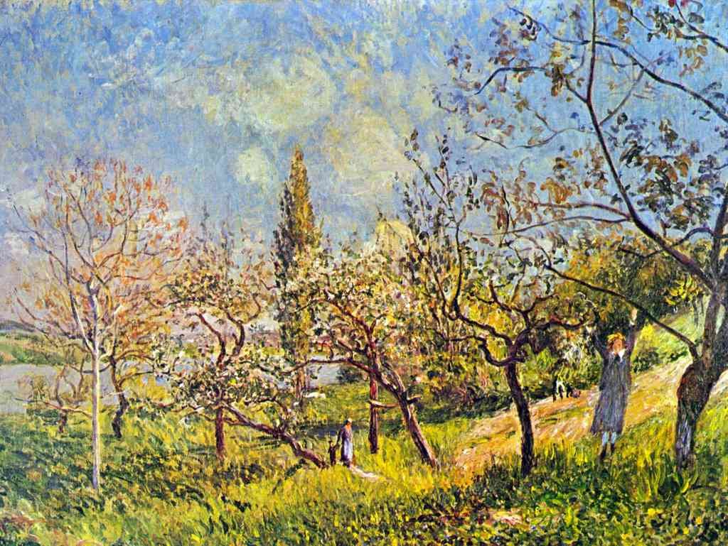 Orchard In Spring Sisley Impressionism A4 Photo Print