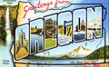 Oregon Luggage Label Vintage A4 Photo Print