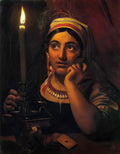 Orest Kiprensky fortune teller with a candle 1830 Art A4 Photo Print