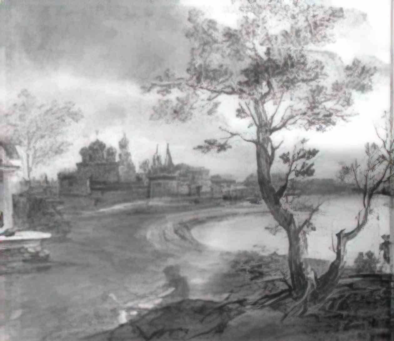 Orest Kiprensky landscape with a river on a moonlit night 1810 Art A4 Photo Print