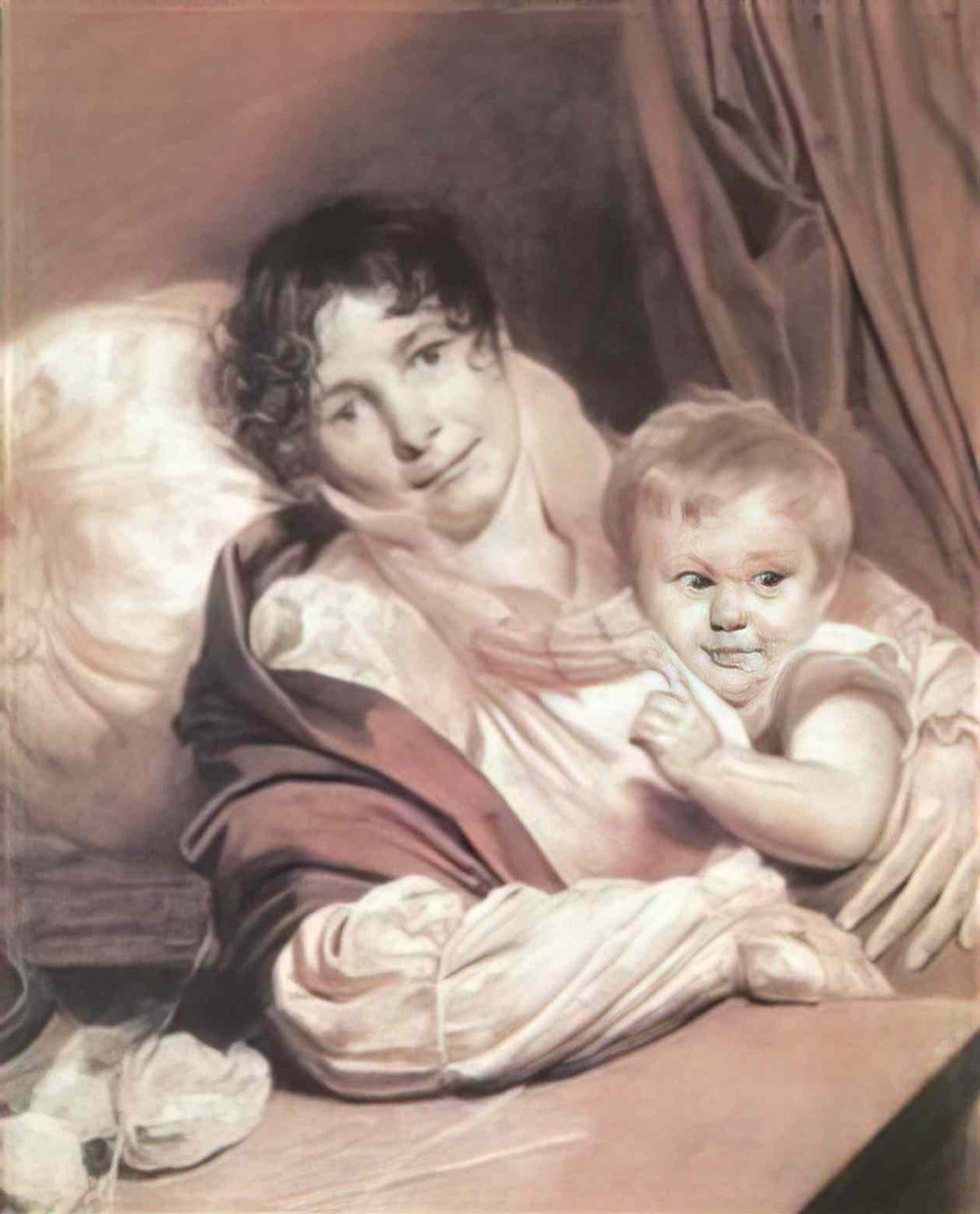 Orest Kiprensky mother and child 1809 Art A4 Photo Print
