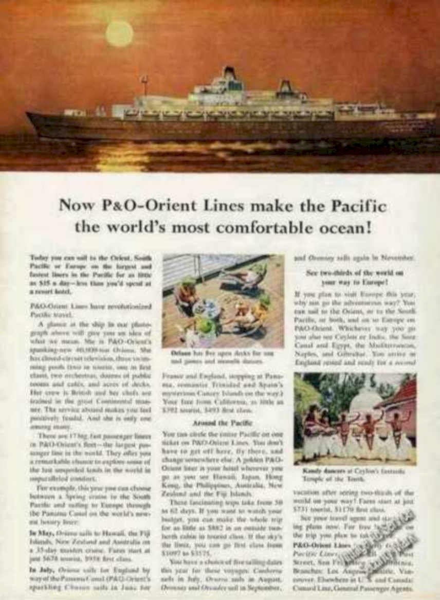 Oriania Pacific Liner Vintage Retro Advert Ads A4 Photo Print