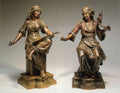 Oriental Women A Pair Of Bronzes Art A4 Photo Print