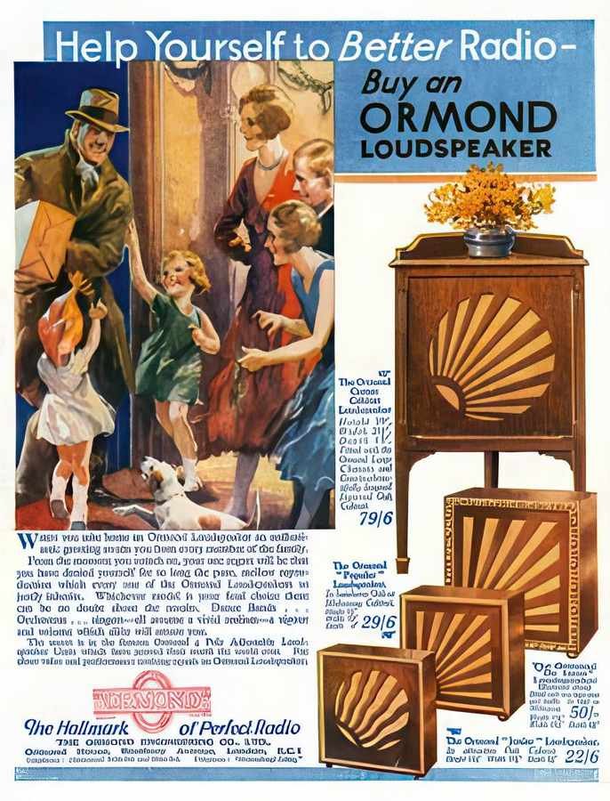 Ormond Loudspeake Vintage Advert A4 Photo Print