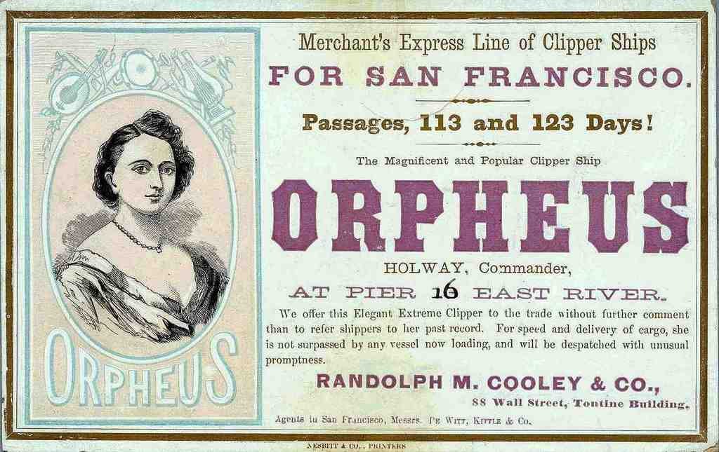 Orpheus Clipper Advert Vintage A4 Photo Print