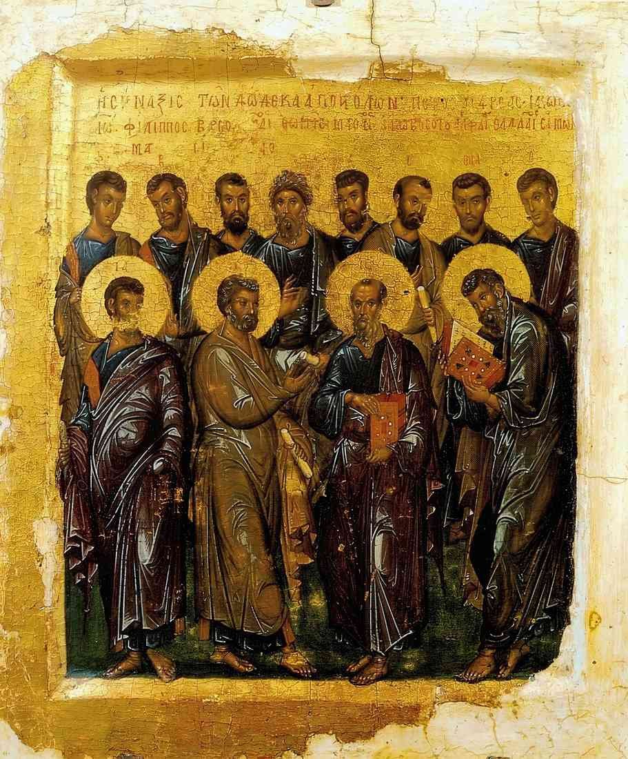 Orthodox Icons synaxis of the twelve apostles by constantinople master A4 Photo Print