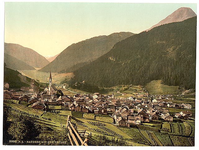Ortler Group Nauders Tyrol Vintage A4 Photo Print