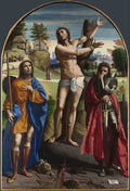 Ortolano Saints Sebastian, Roch and Demetrius A4 Photo Print