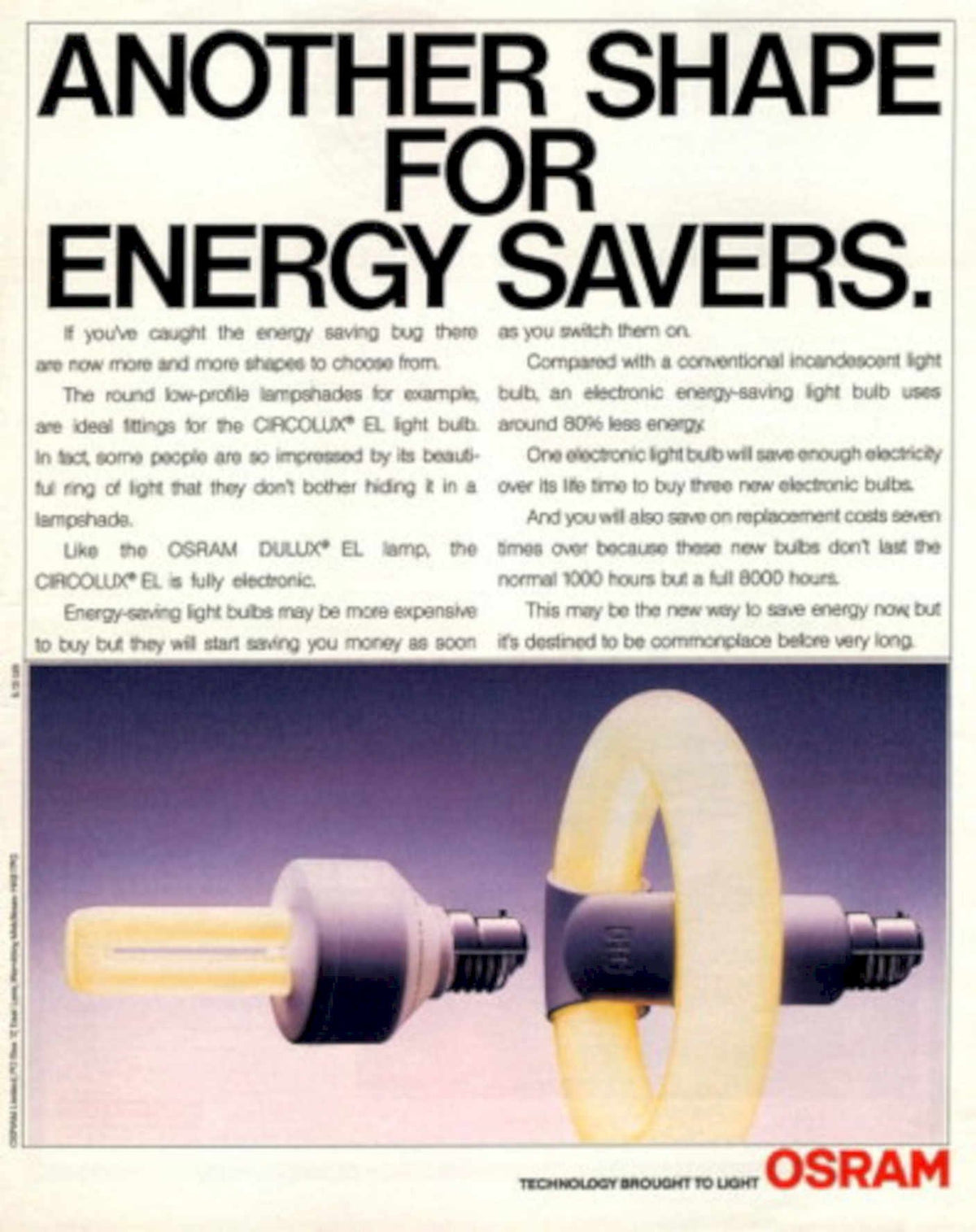 Osram Lampshade Bulbs 1980s Vintage Retro Advert