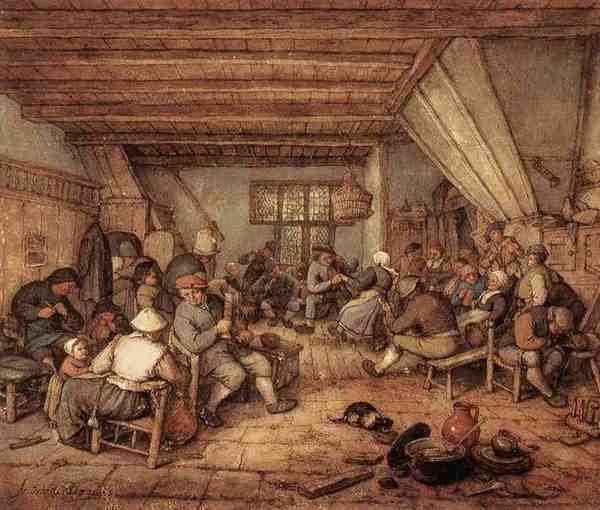 Ostade Adriaen Jansz Van Feasting Peasants In A Tavern A4 Photo Print