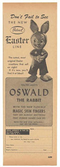 Oswald Rabbit Flyer Vintage Retro Advert Ads A4 Photo Print