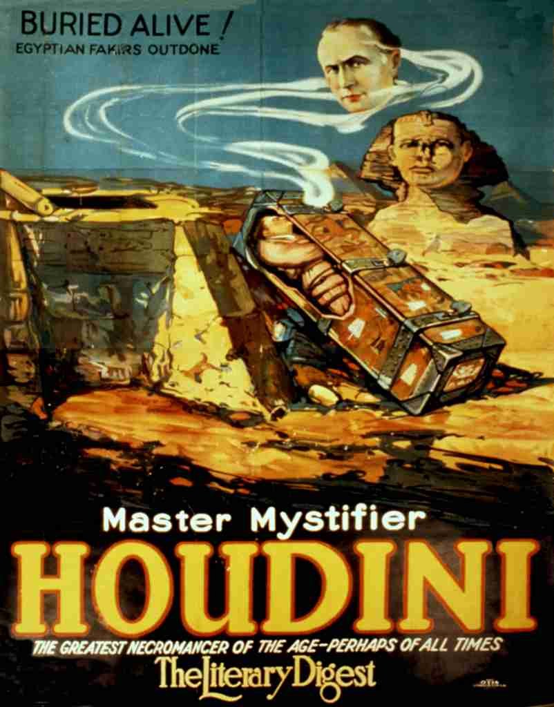 Otis Lith Poster Houdini Master Mystifiers 1920s A4 Photo Print