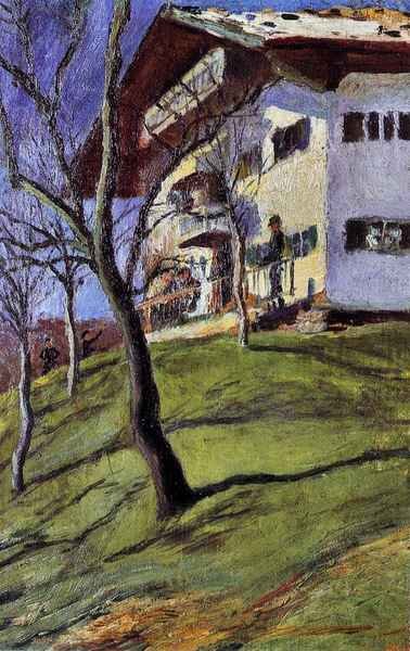 Our house in Tegern Sea by August Macke Expressionism A4 Photo Print