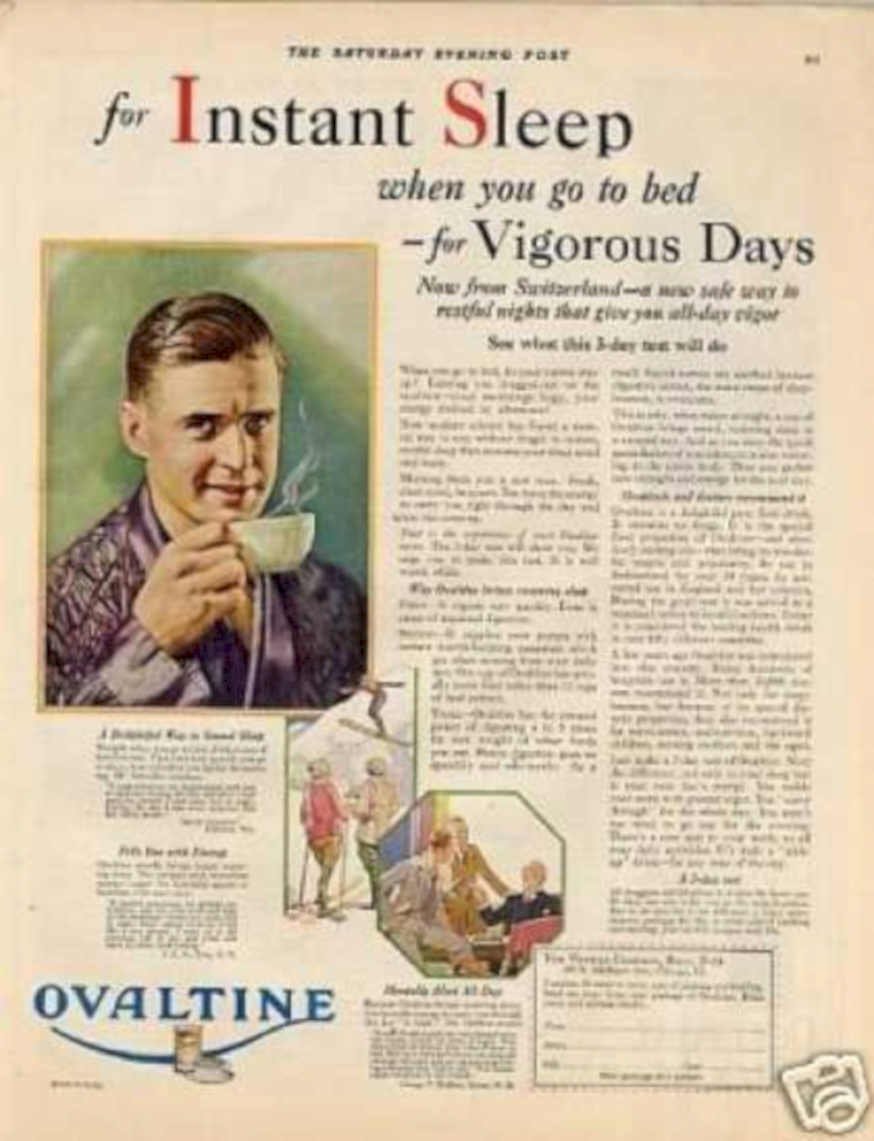 Ovalnine Sleep Post Vintage Retro Advert Ads A4 Photo Print