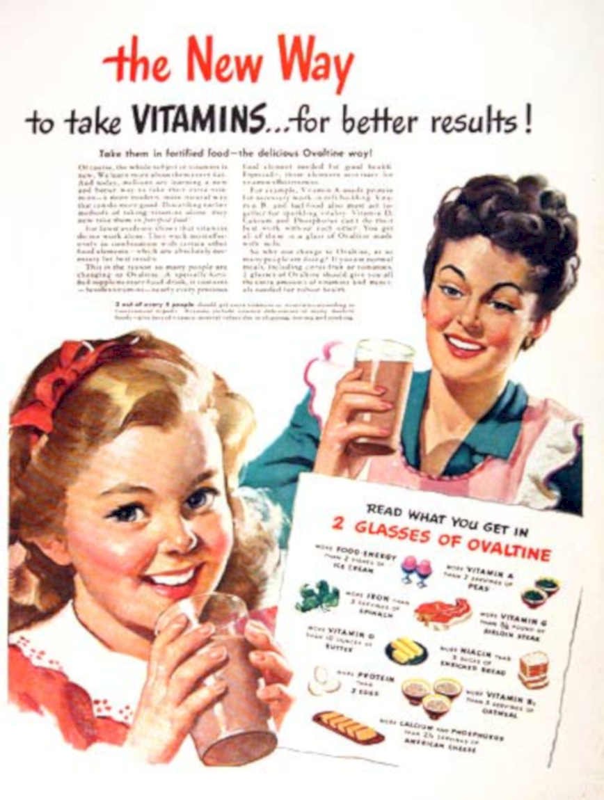 Ovaltine Vitamins Women 4 Vintage Retro Advert Ads A4 Photo Print