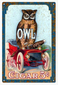 Owl Car Cigar Vintage Retro Advert Ads A4 Photo Print