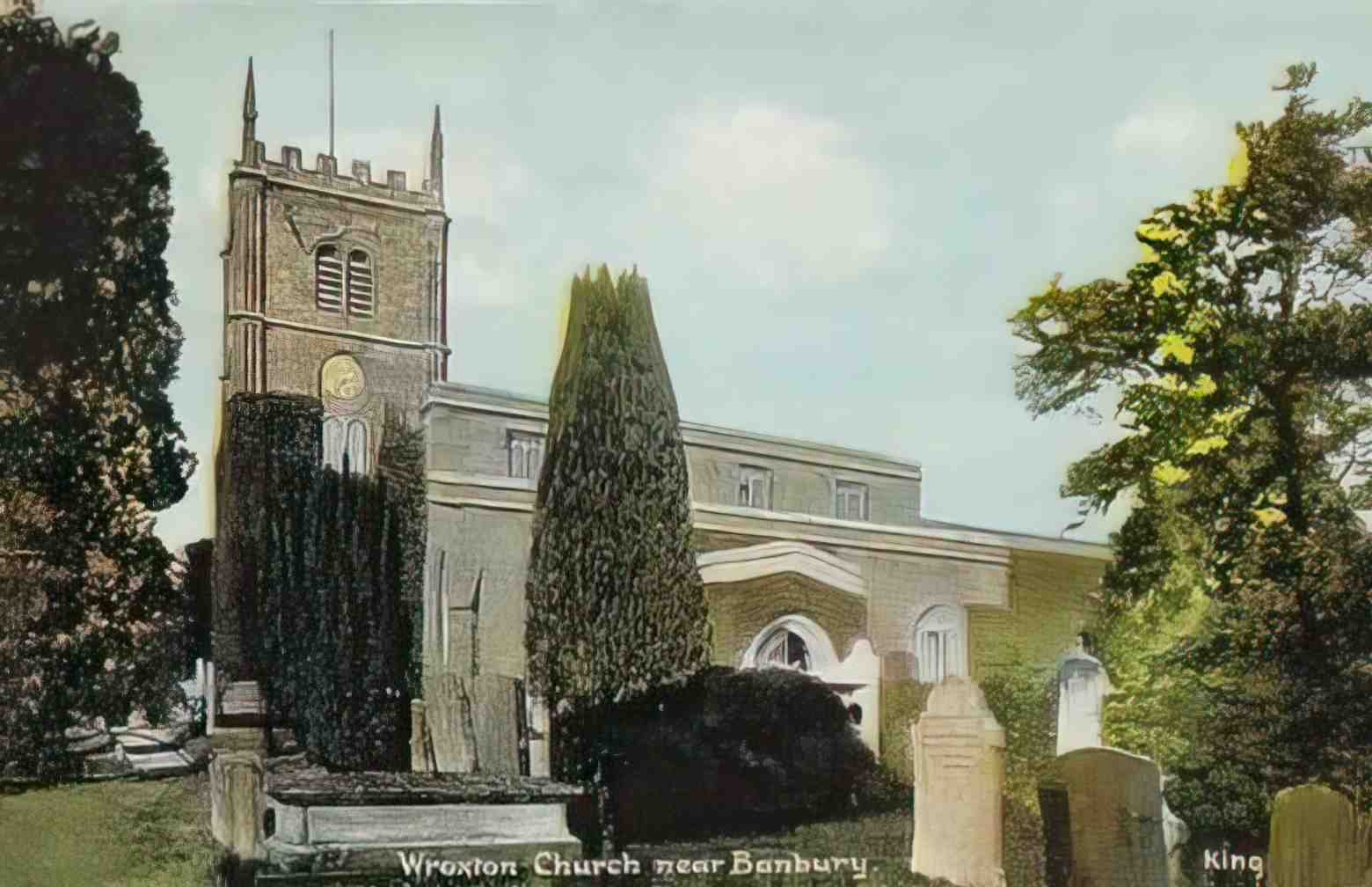 Oxfordshire Wroxton Church Vintage A4 Photo Print