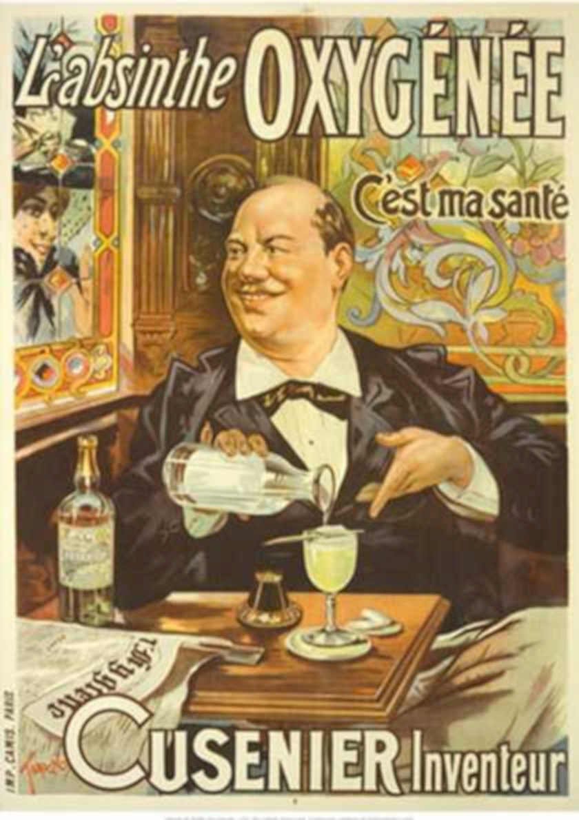 Oxygenated Absinthe Paris Vintage Retro Advert Ads A4 Photo Print