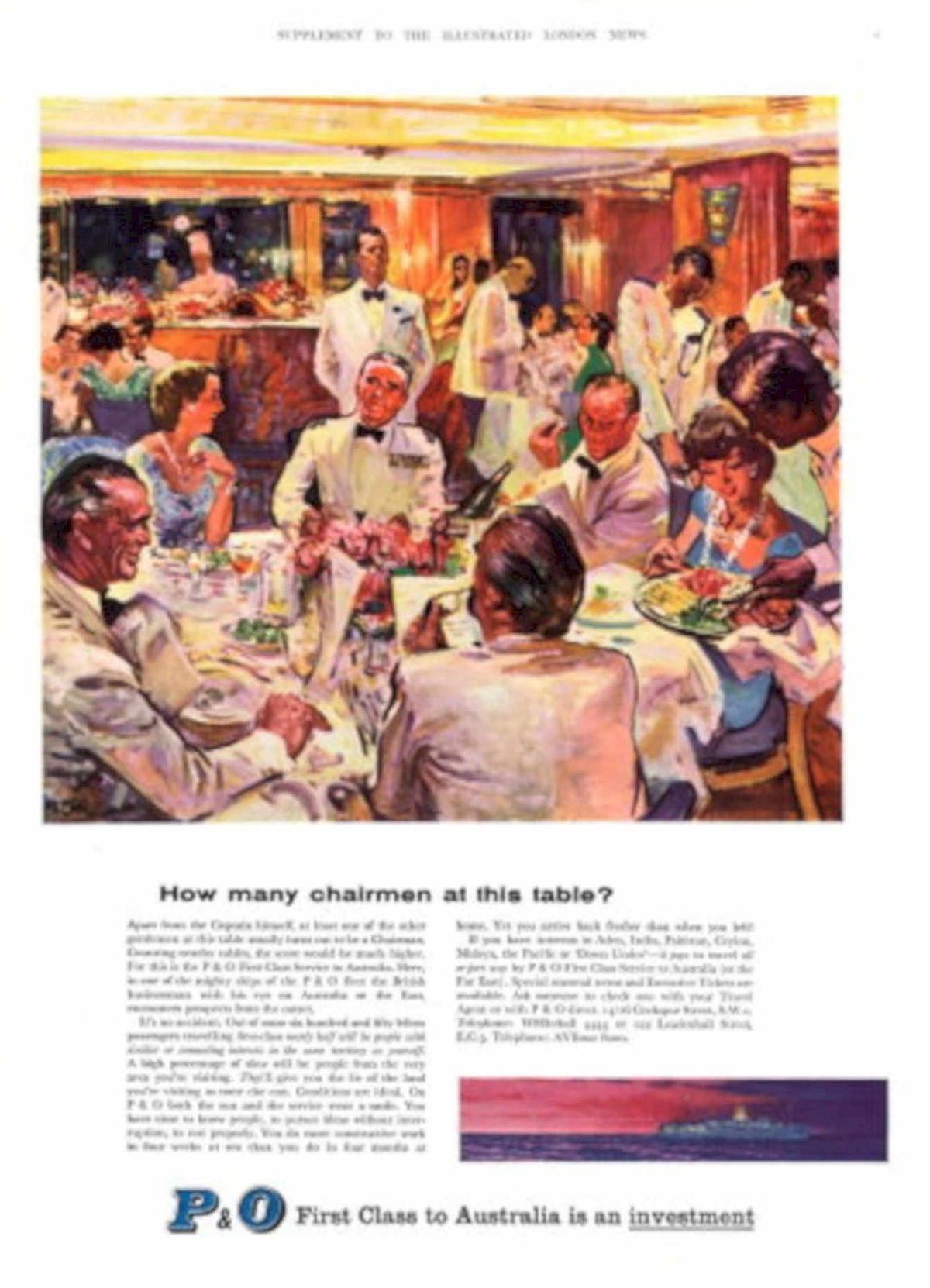 P O Dining 1960s Vintage Retro Advert