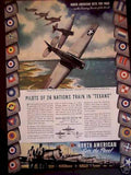 P51 Mustang Texans Vintage Retro Advert Ads A4 Photo Print