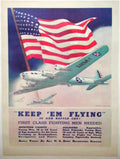 P51 Mustangs Flag Vintage Retro Advert Poster A4 Photo Print