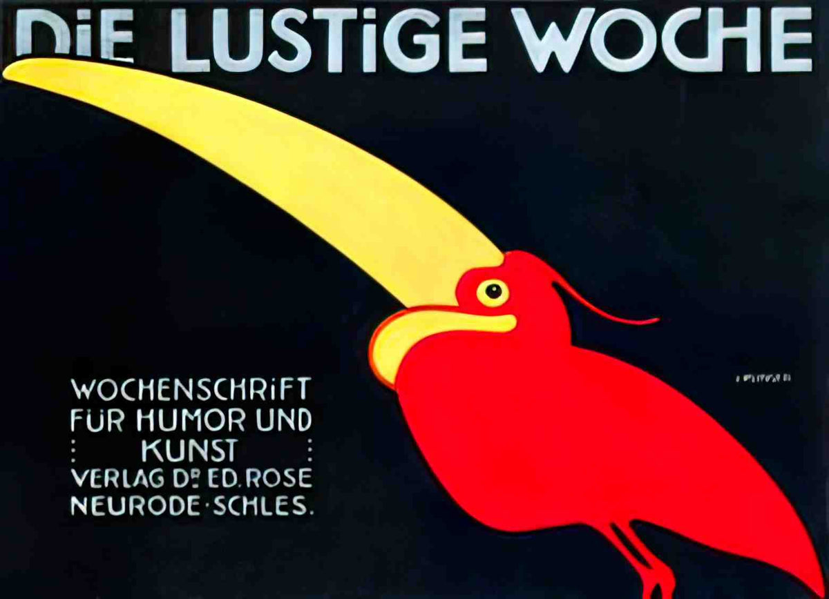 PLGR1008, Die Lustige Woche Advert A4 Photo Print