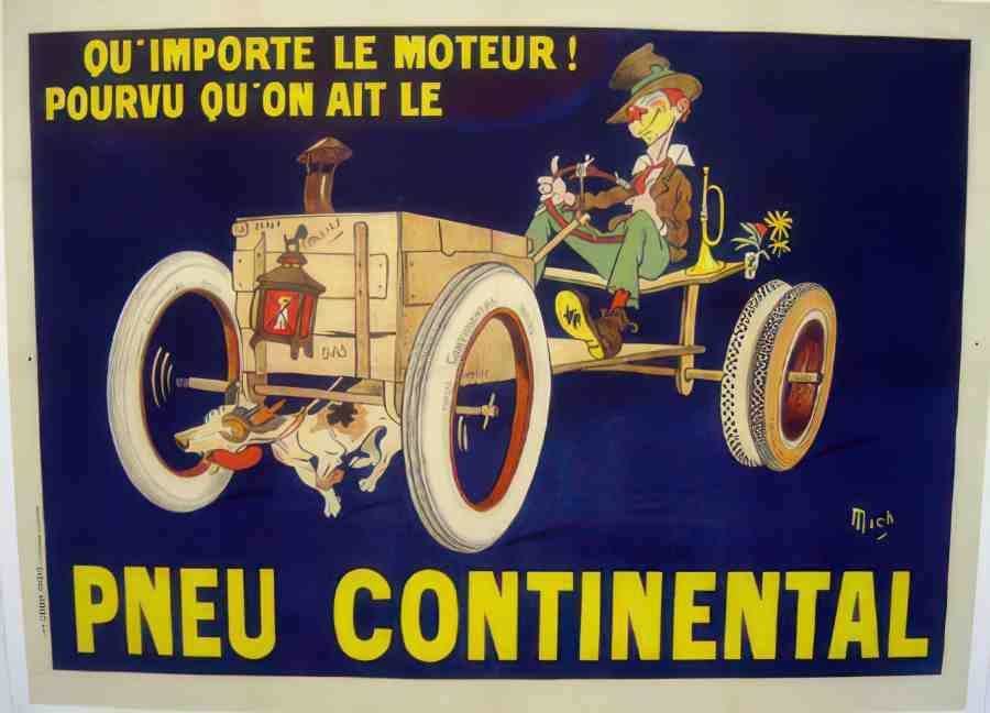 PNEU CONTINENTAL Vintage Advert A4 Photo Print