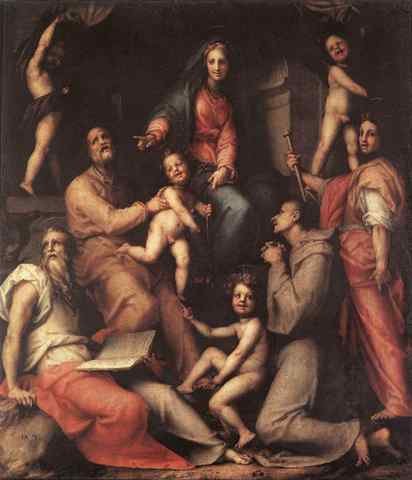 PONTORMO Jacopo Madonna And Child With Saints A4 Photo Print
