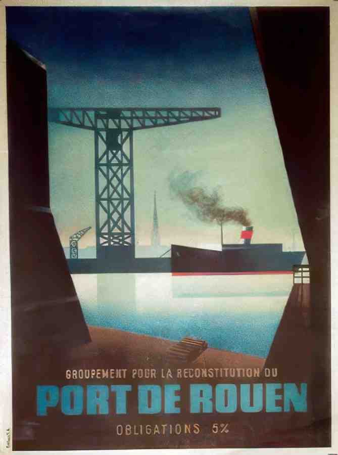 PORT DE ROUEN Vintage Advert A4 Photo Print