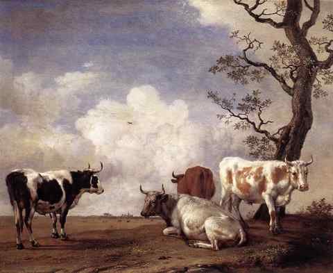 POTTER Paulus Four Bulls A4 Photo Print