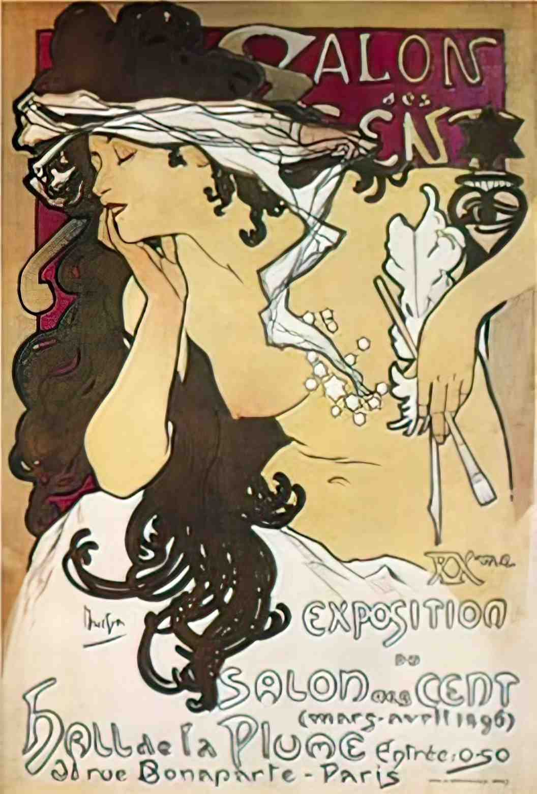 PSAM1002, Mucha, Salon des  Advert A4 Photo Print