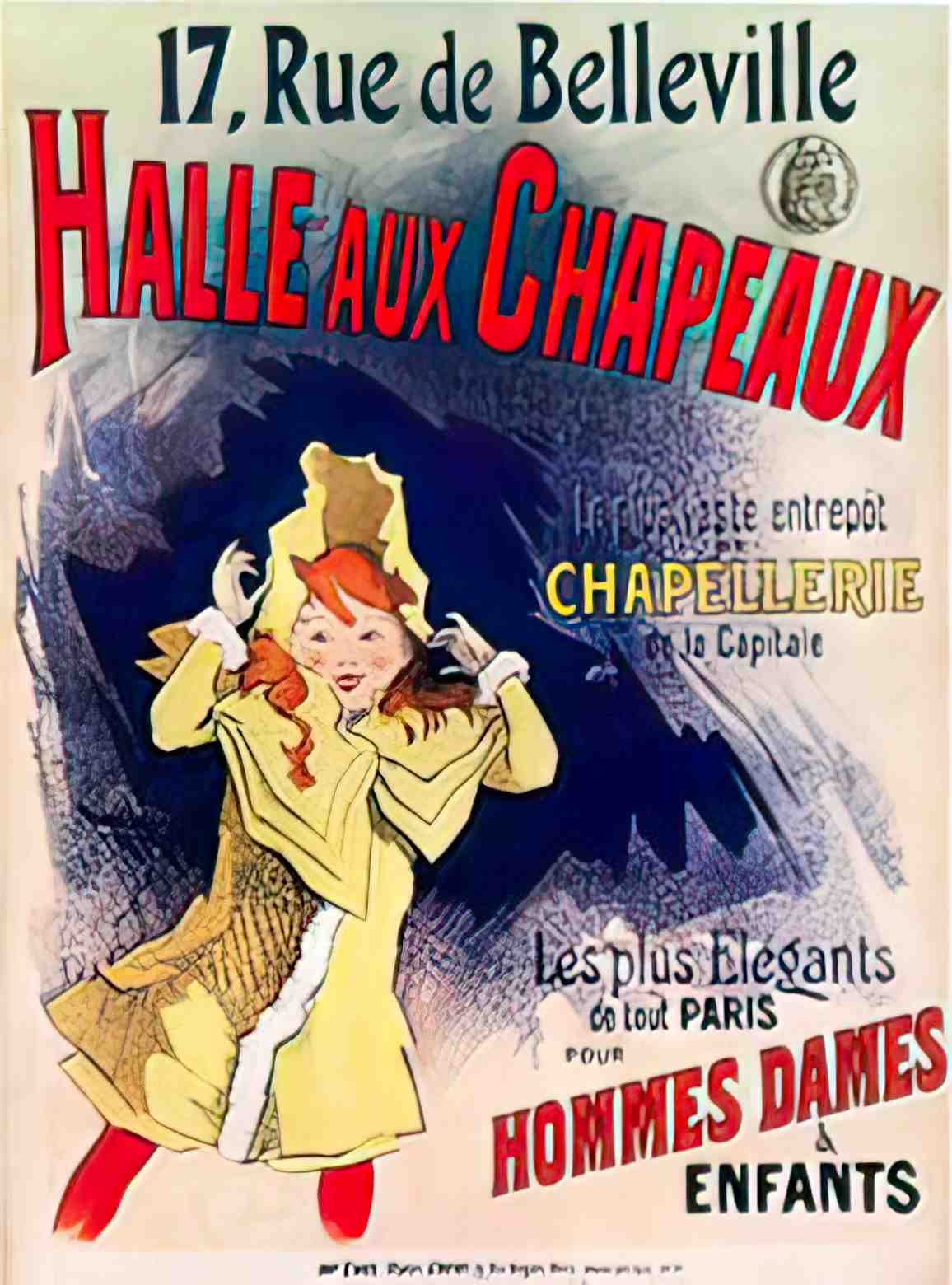 PSJC1014, Cheret, Halle Aux Advert A4 Photo Print
